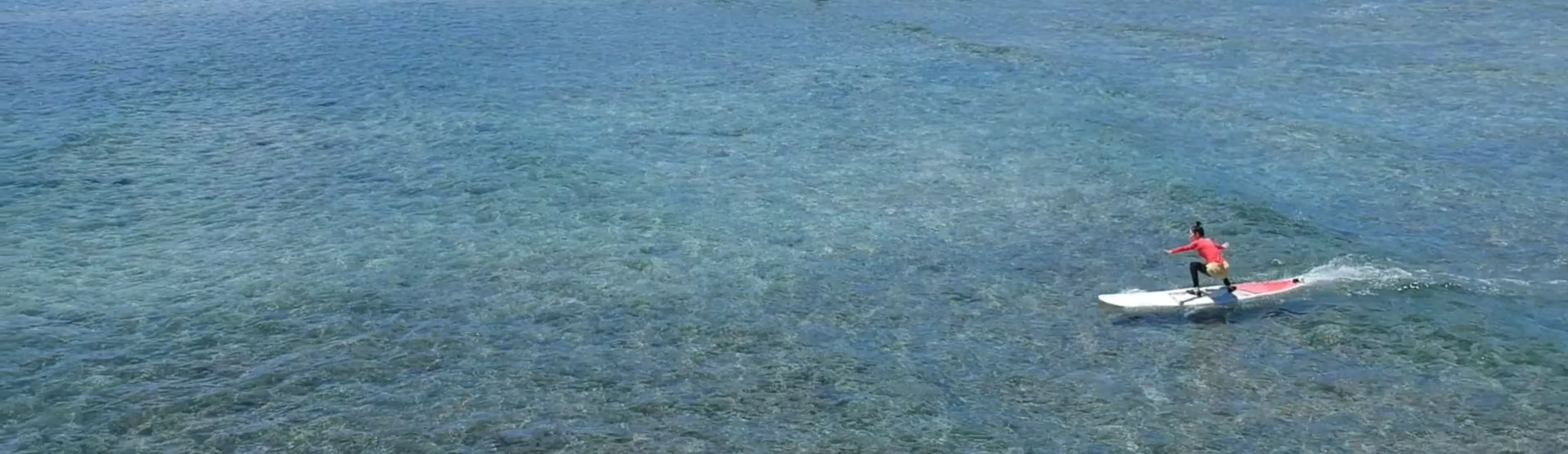 beach and lady surfing