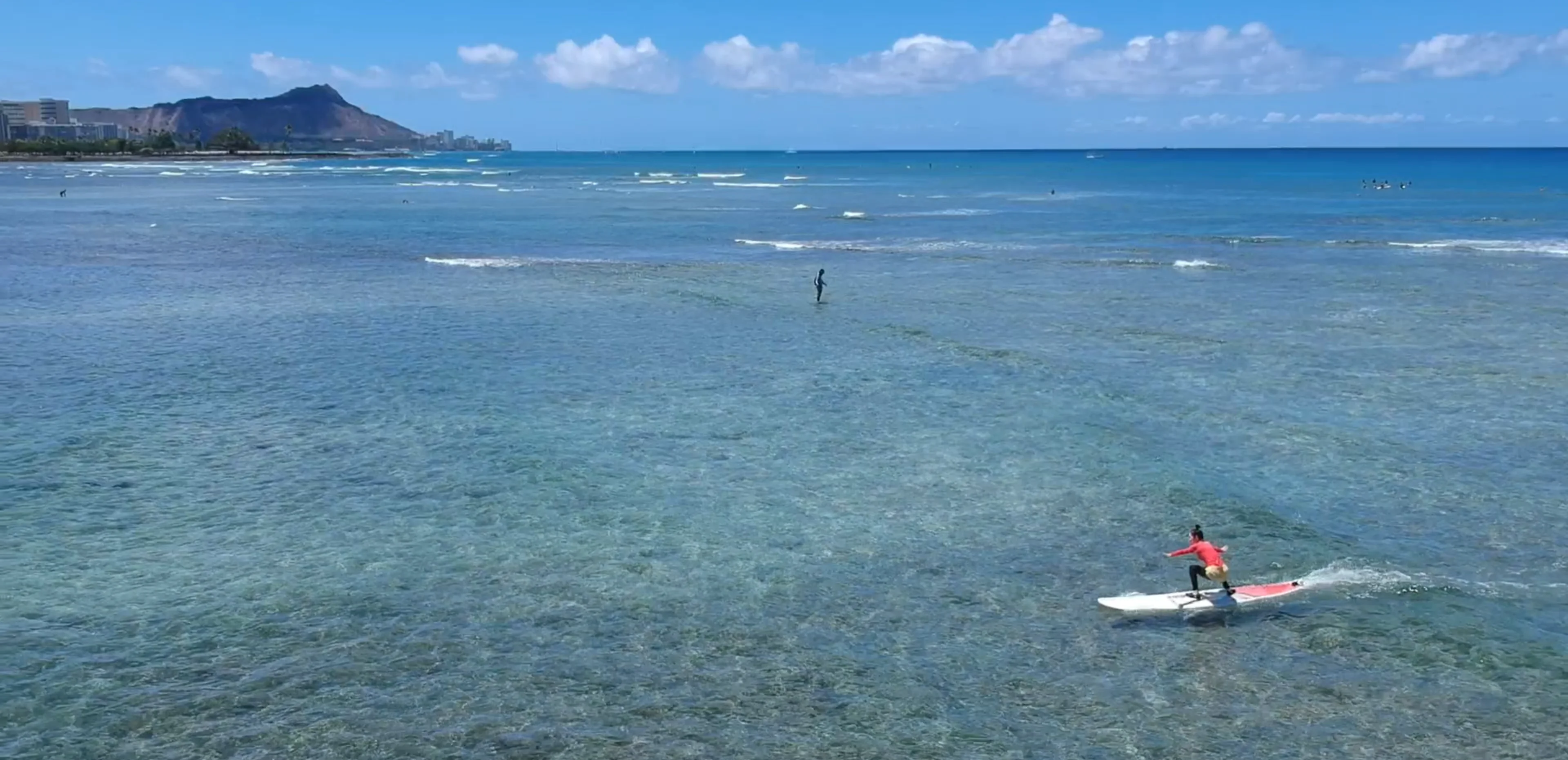 beach and lady surfing